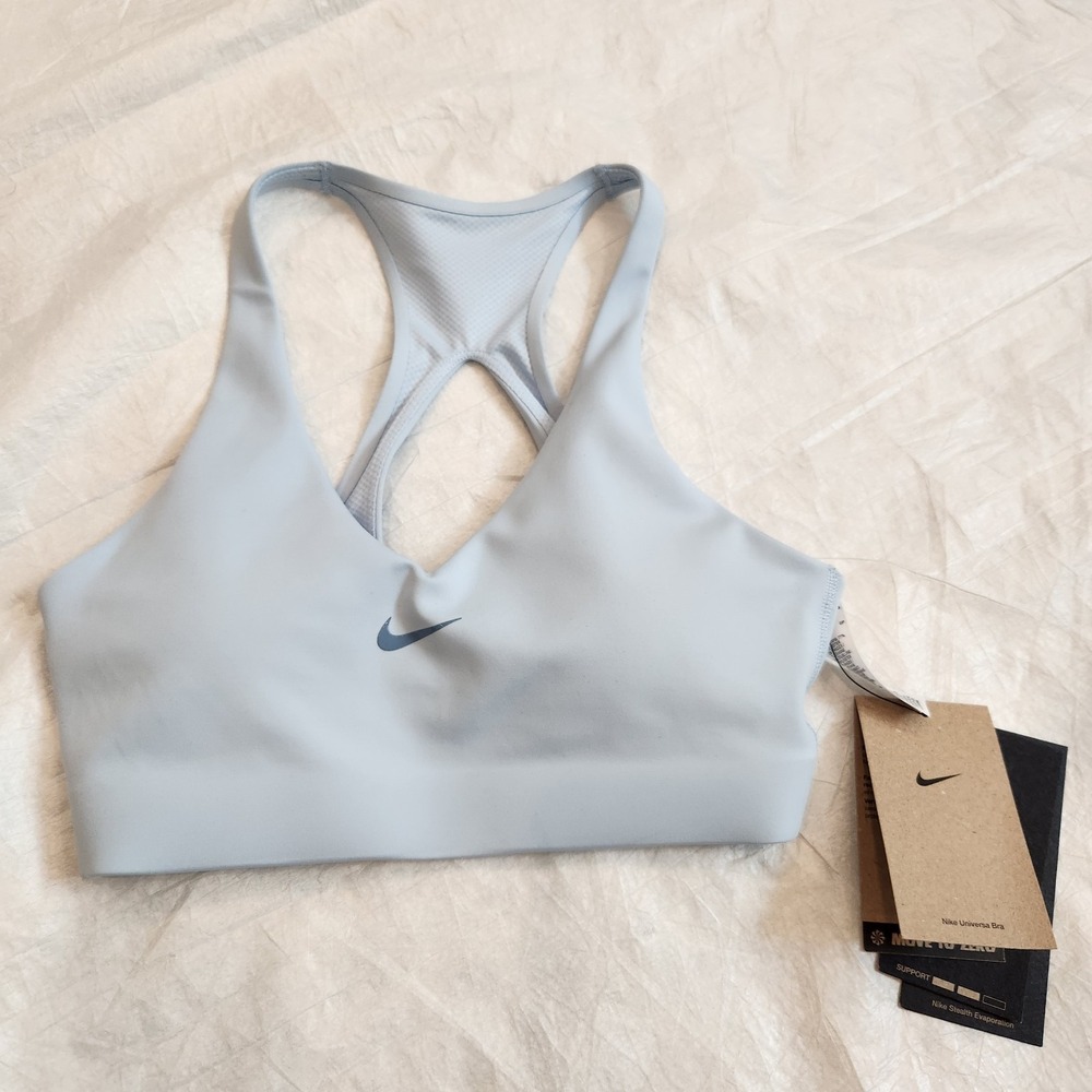 New Nike Universa Medium Support Sports Bra Light Blue IB9830-441 Womens XS
